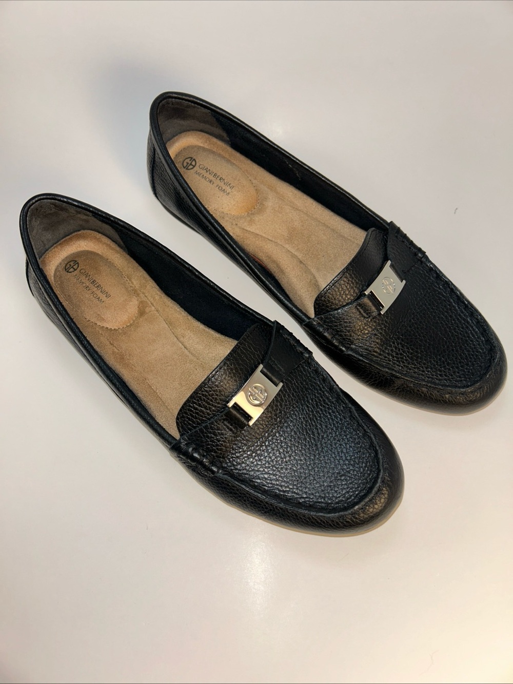 Giani Bernini Women's Blue Memory Foam Slip On Leather loafers Shoes Size 8.5